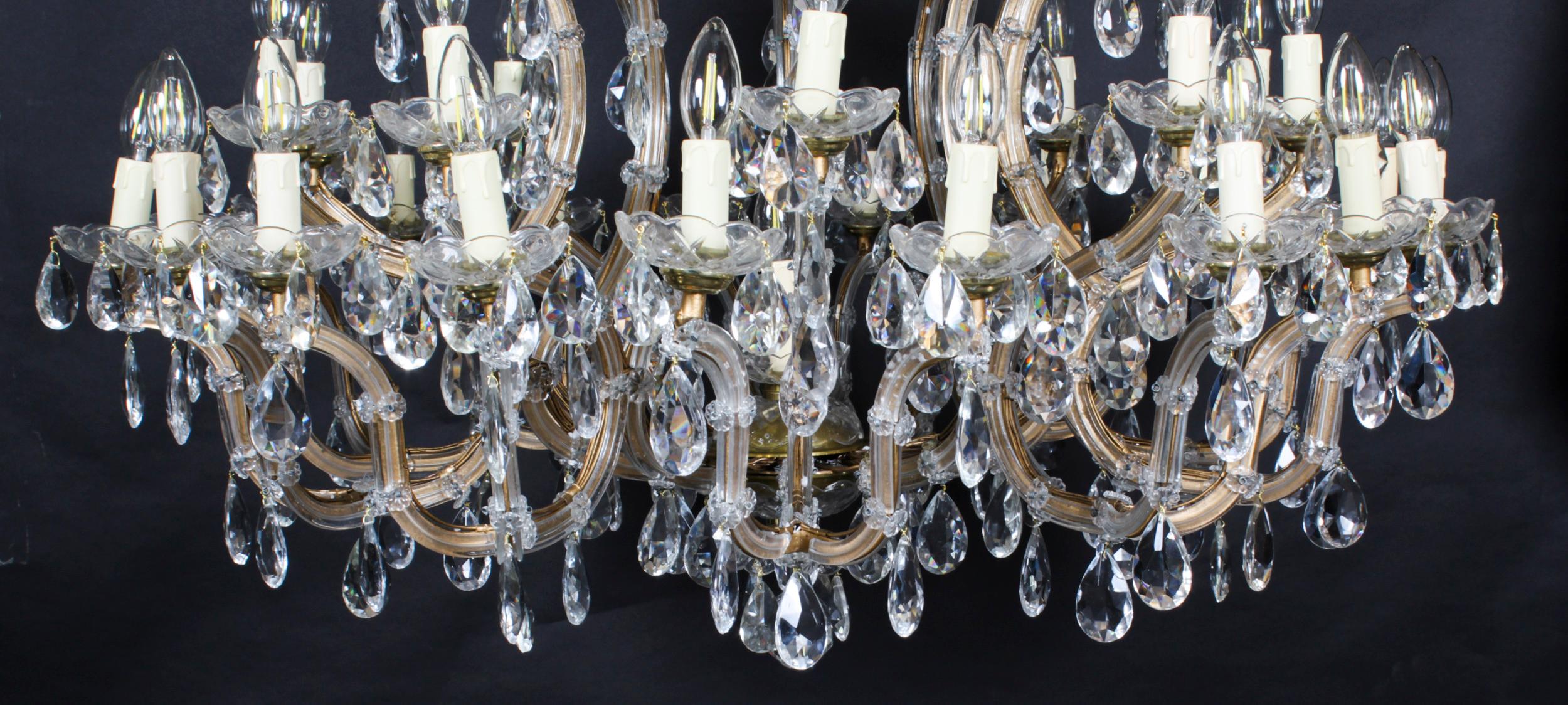 Antique Pair English 41 light Ballroom Crystal Chandeliers 1920s For Sale 1