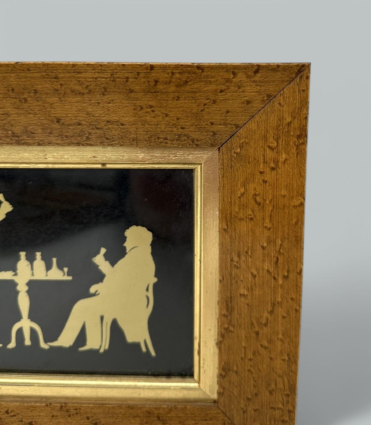 Par Antiguo Siluetas de Familia Inglesa Marcos de Arce Birdseye Interés Irlandés siglo XX en venta