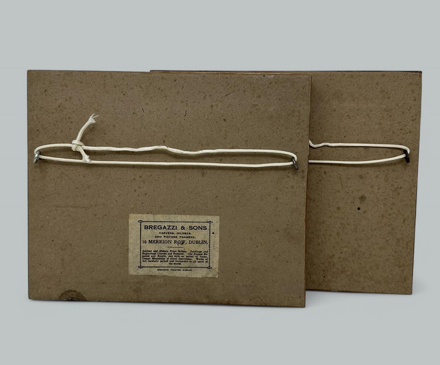 Par Antiguo Siluetas de Familia Inglesa Marcos de Arce Birdseye Interés Irlandés en venta 1