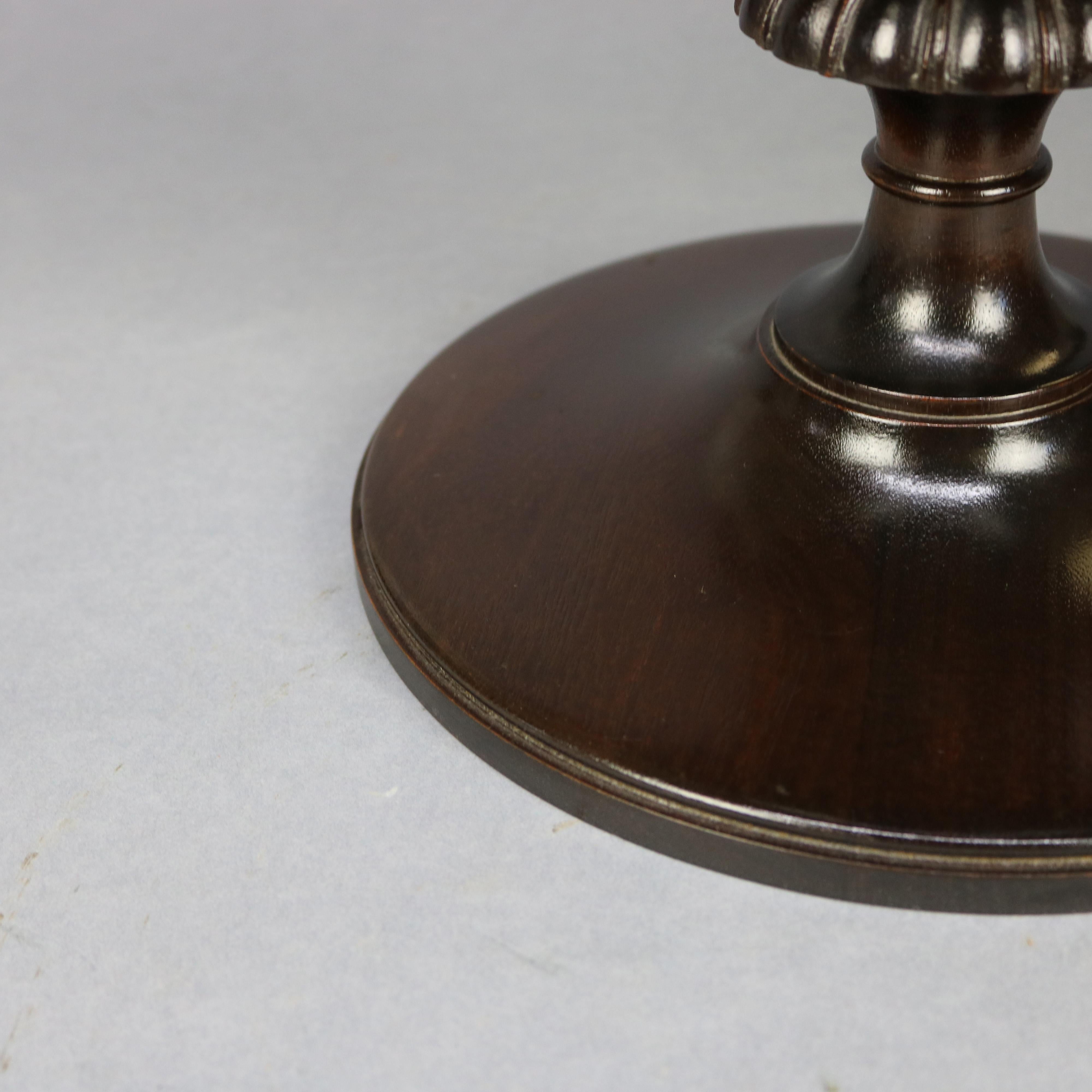 Antique Pair English Georgian III Mahogany Knife Boxes & Pedestal Stands c1830 4