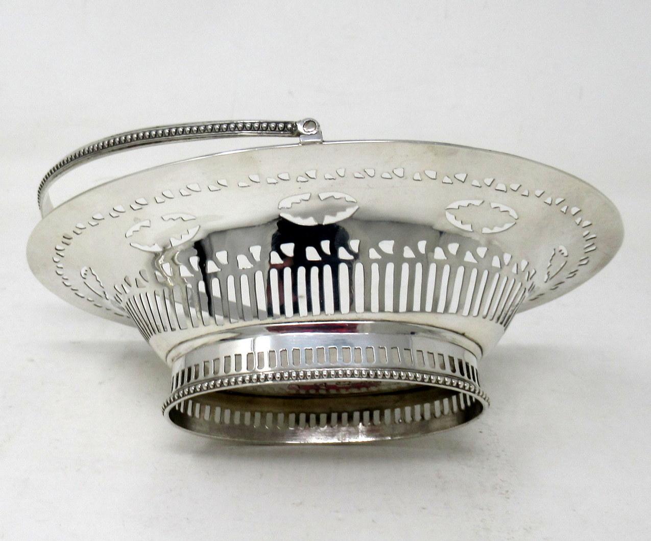 Antique Pair English Georgian Sterling Silver Bon Bon Dishes Centerpiece 18th Ct 7