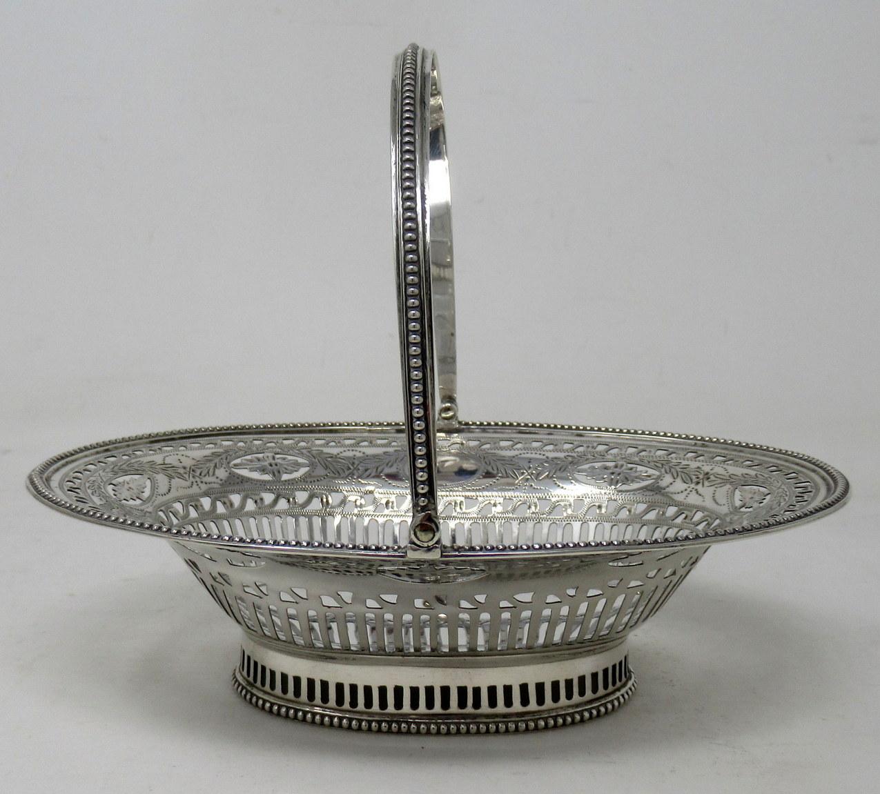 18th Century and Earlier Antique Pair English Georgian Sterling Silver Bon Bon Dishes Centerpiece 18th Ct