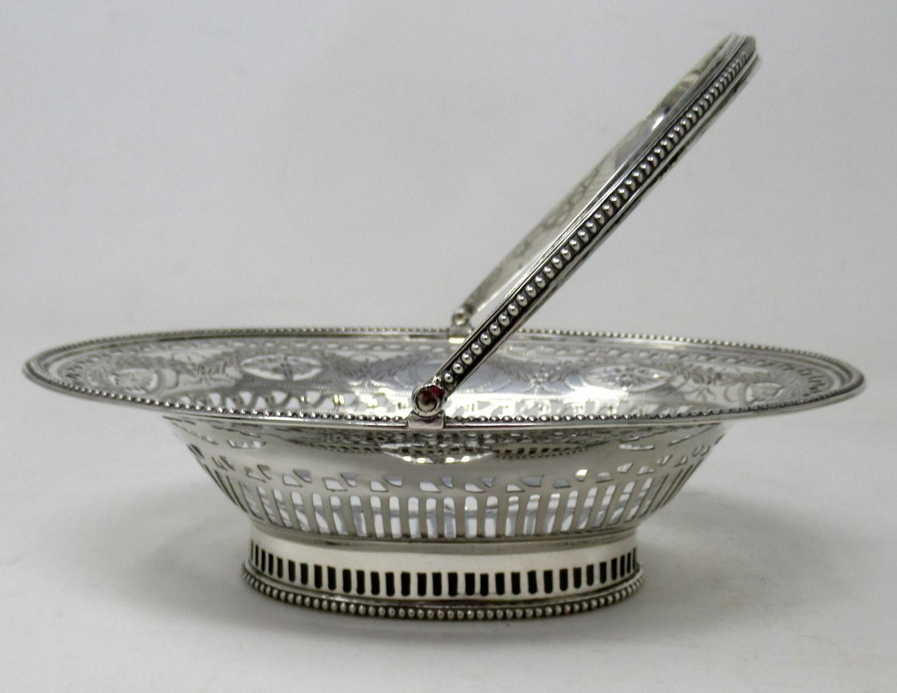 Antique Pair English Georgian Sterling Silver Bon Bon Dishes Centerpiece 18th Ct 3