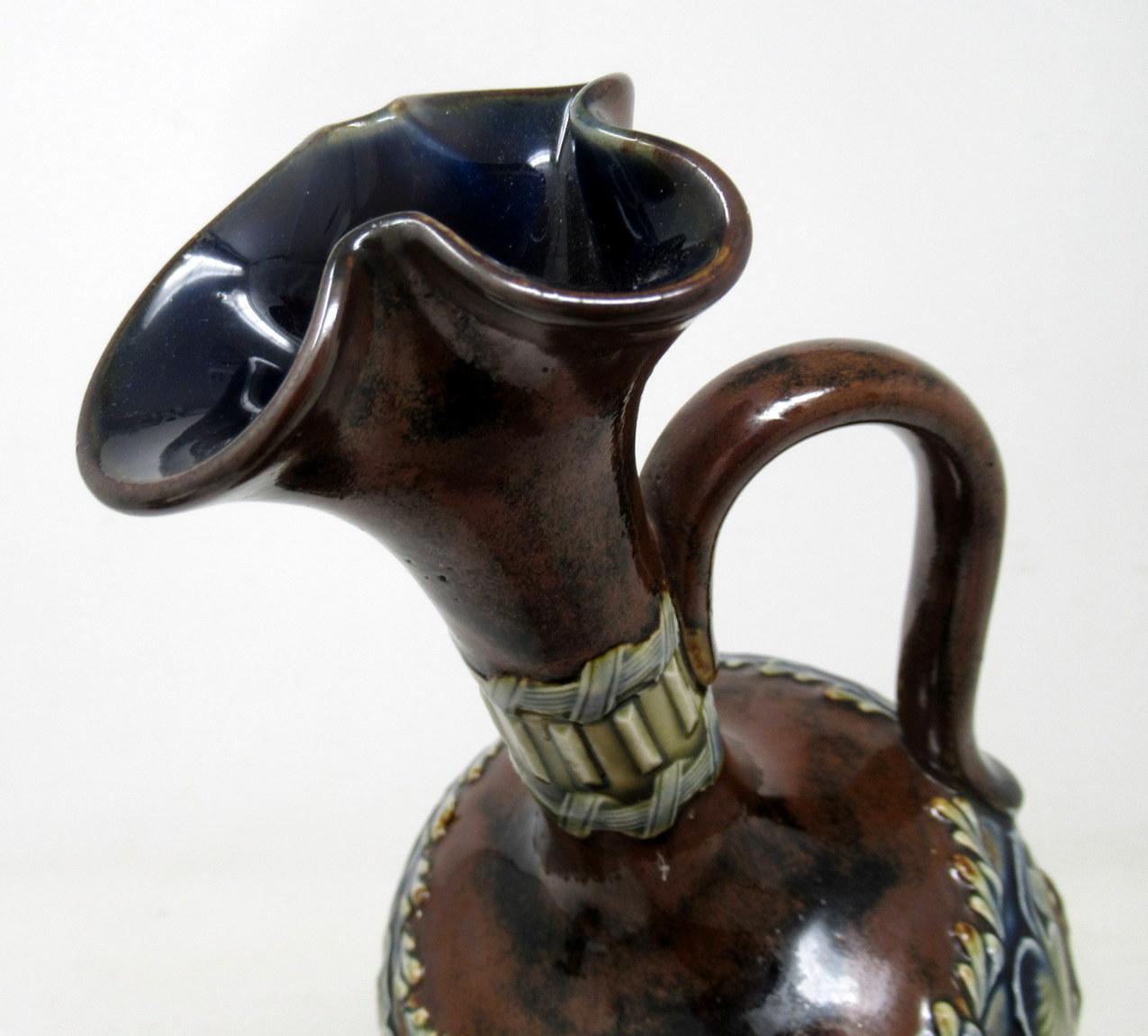 Ceramic Antique Pair English Porcelain Royal Doulton Art Nouveau Ewers Pitchers Urns