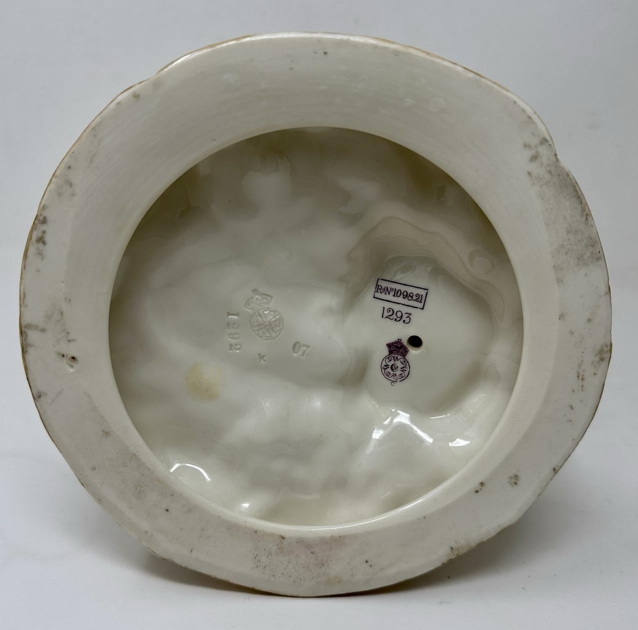 Antique Pair English Porcelain Royal Worcester James Hadley Blush Figures 19thCt For Sale 5