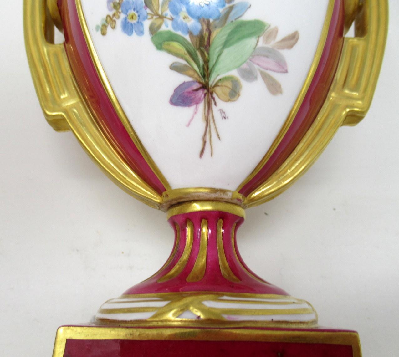 Antique Pair English Royal Crown Derby Porcelain Vases by Antonin Boullemier 19C For Sale 3