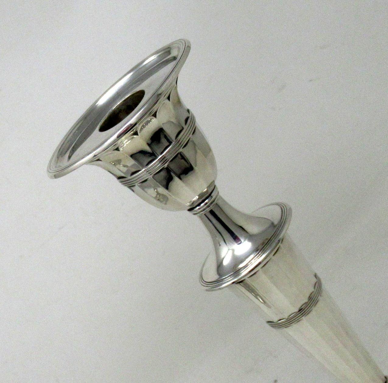 Antique Pair English Sterling Silver Candlesticks Candelabra Adams Style 1896 In Good Condition In Dublin, Ireland