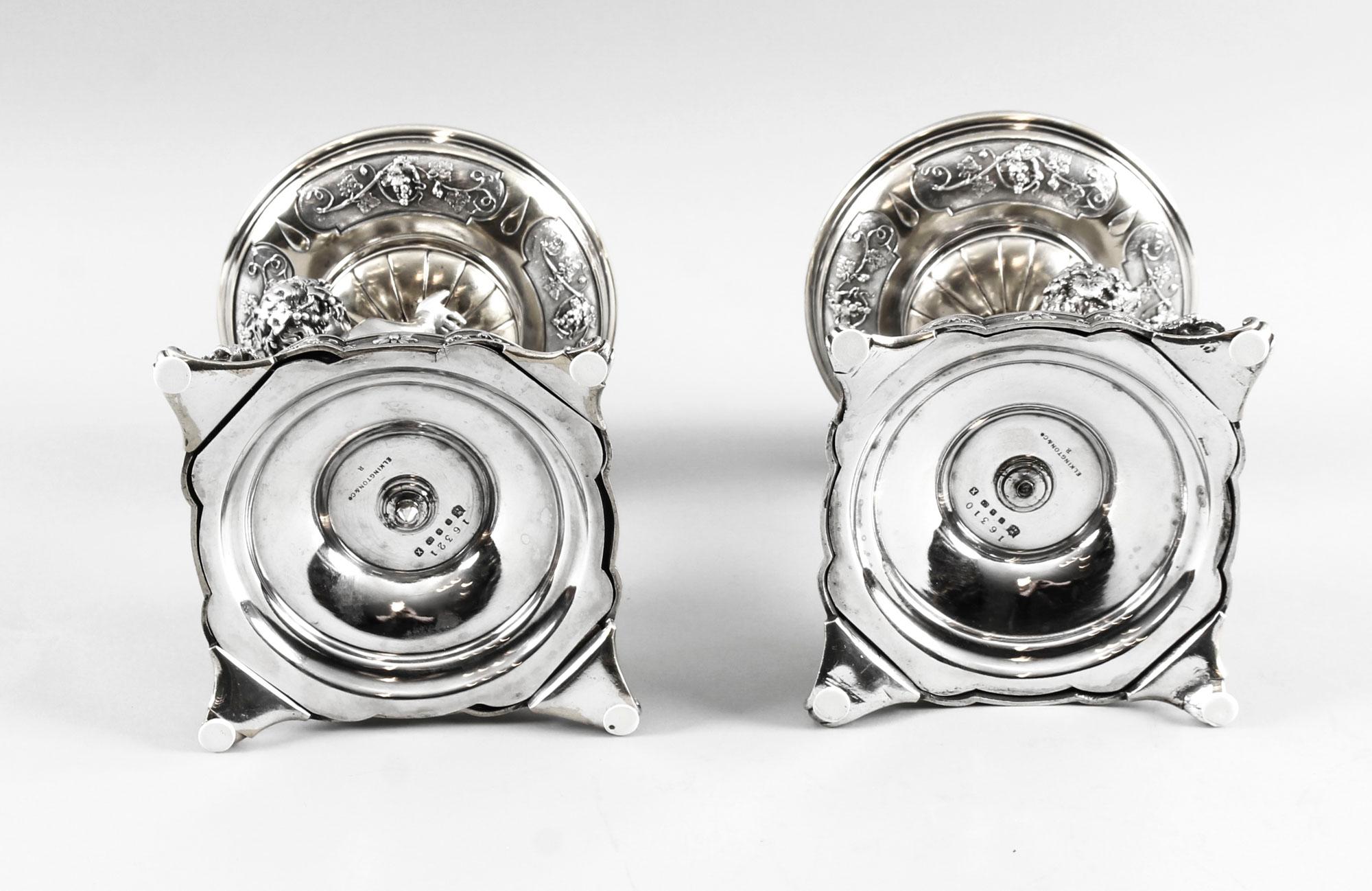 English Victorian Silver Plate & Cut Glass Centrepieces 1883, 19th Century, Pair 9