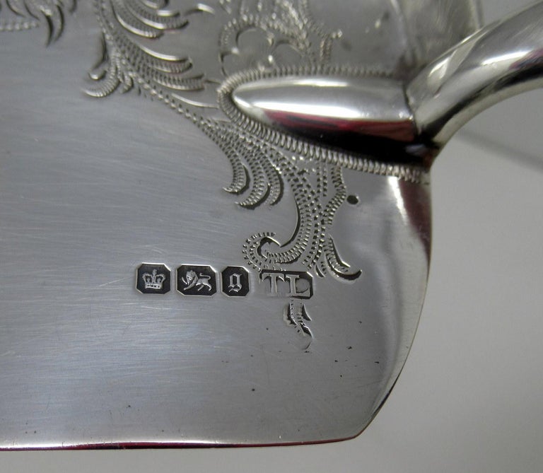 Antique Pair English Victorian Sterling Silver Fish Servers Forks Crumb