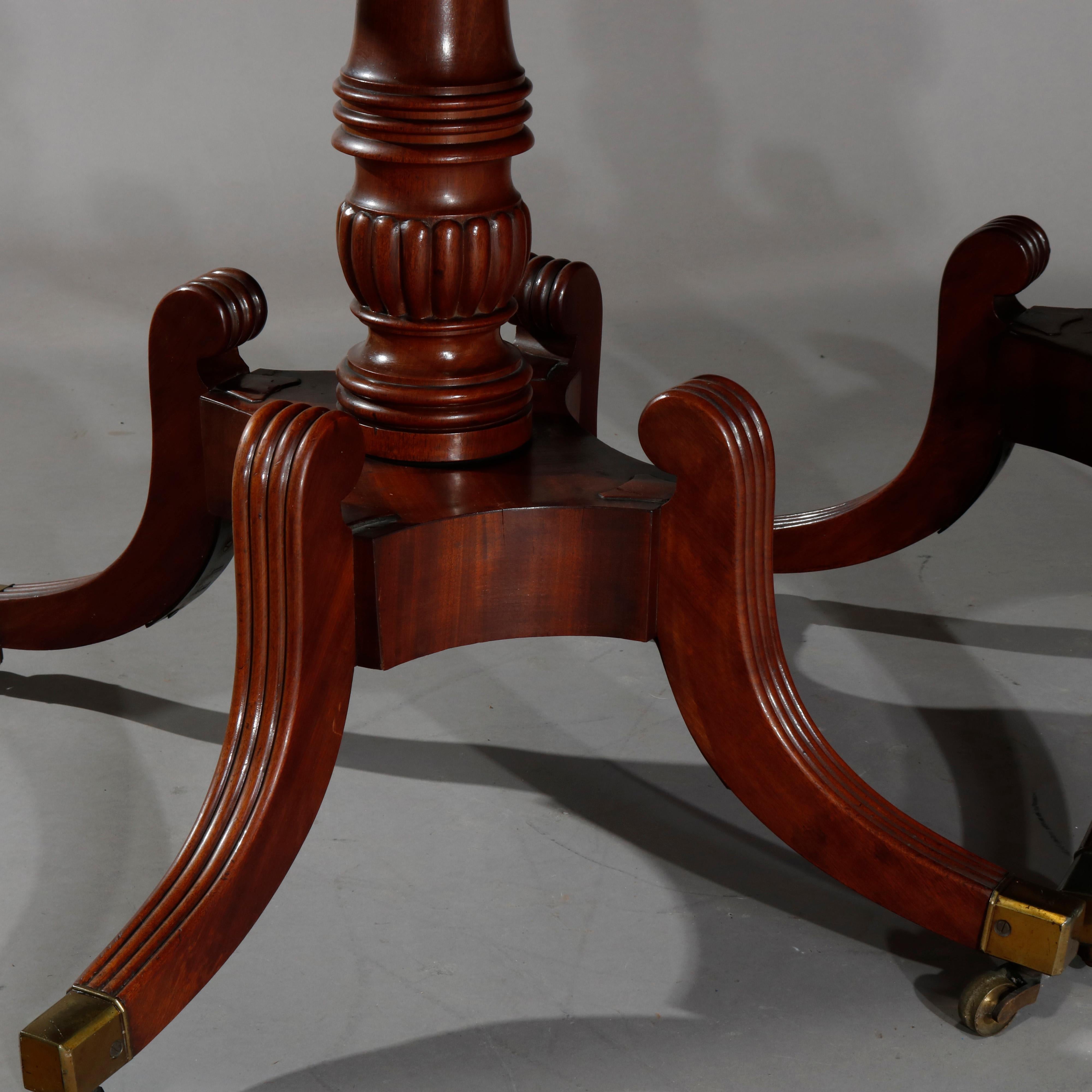 Pair of Federal Flamed Mahogany Game Tables W. Gadrooned Edge, circa 1820 12