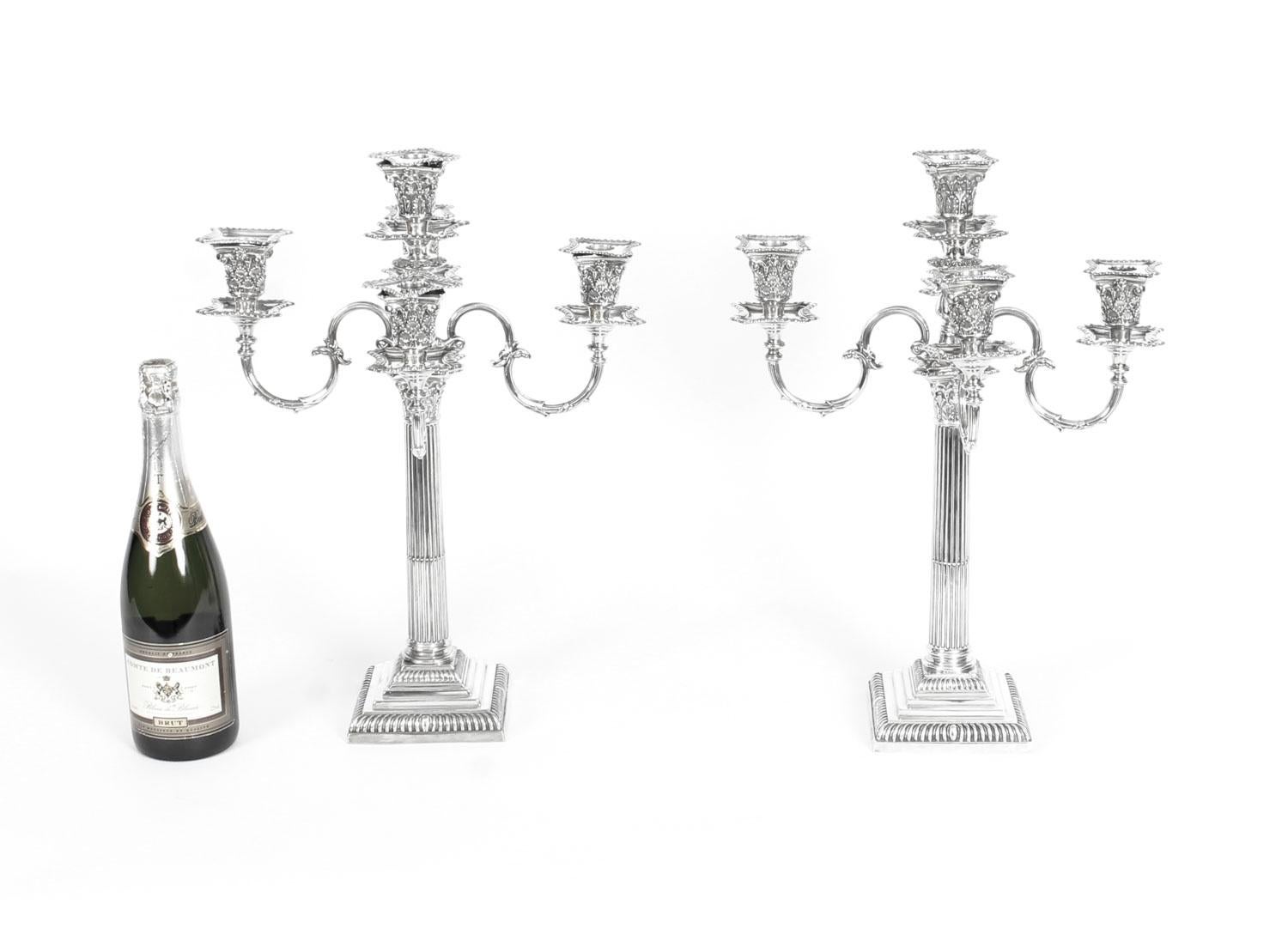 Antique Pair of Five-Light Candelabra by Mappin & Webb, 19th Century 7