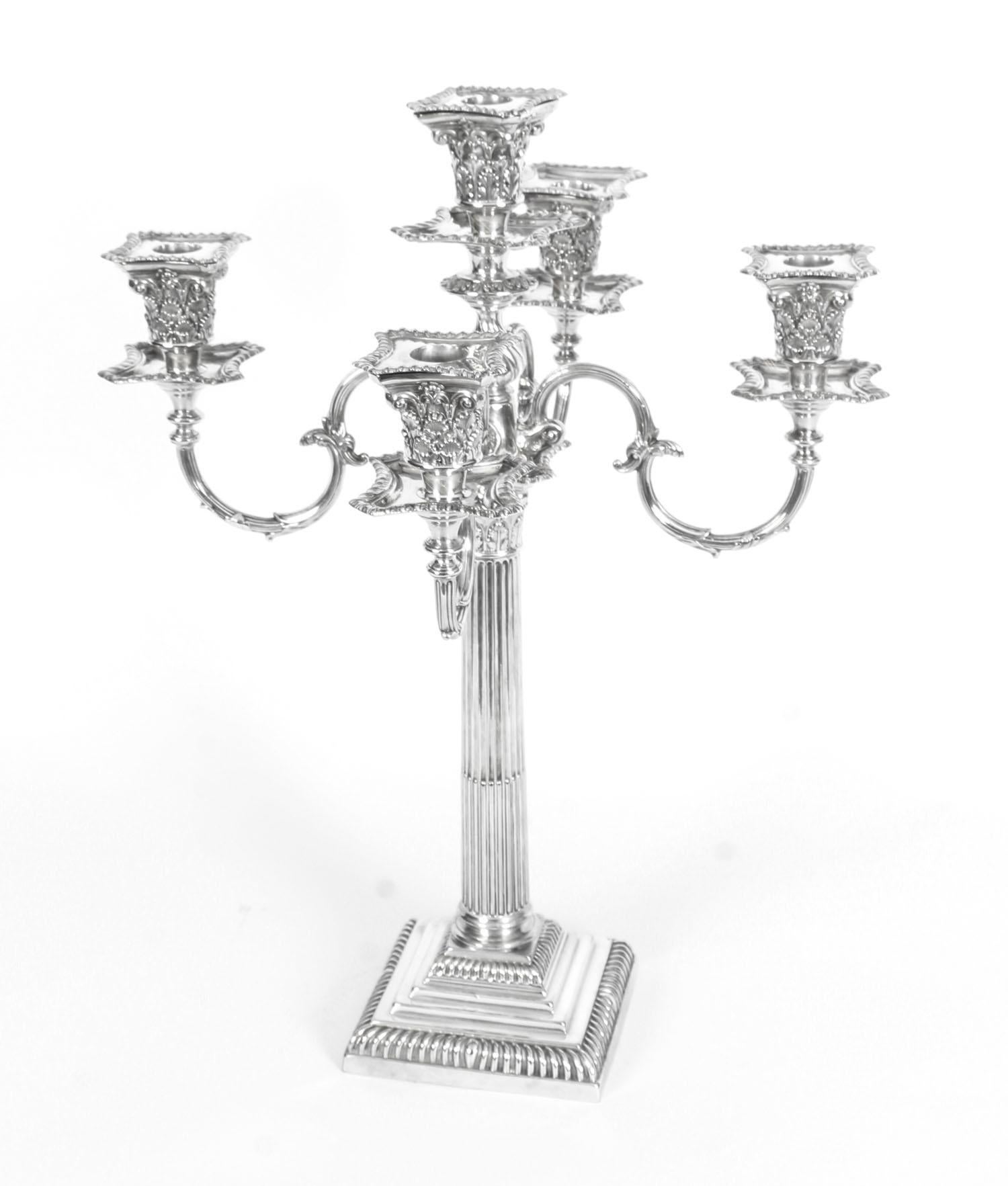 Victorian Antique Pair of Five-Light Candelabra by Mappin & Webb, 19th Century