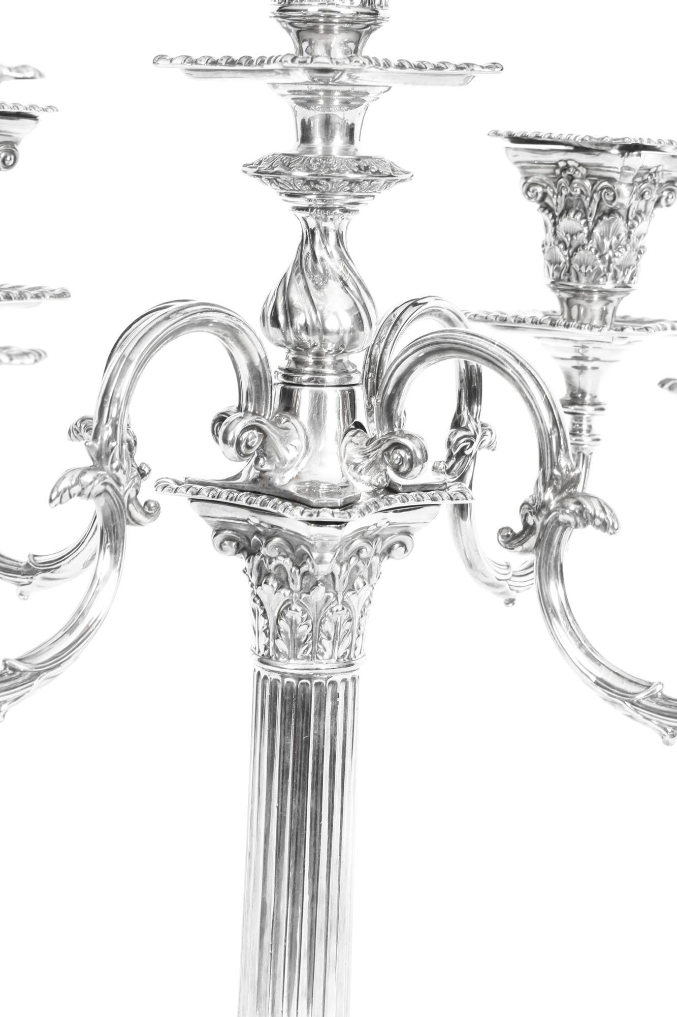 Antique Pair of Five-Light Candelabra by Mappin & Webb, 19th Century In Good Condition In London, GB