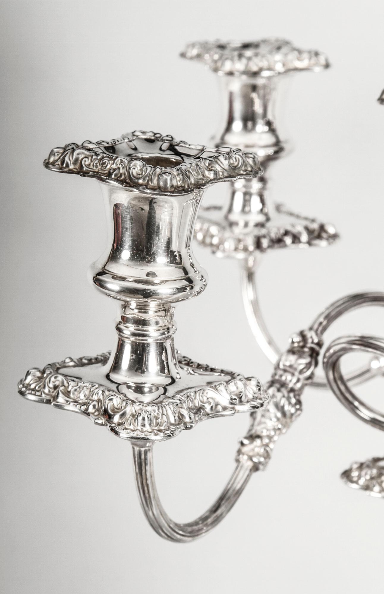 Antique Pair of Five-Light Candelabra by Mappin & Webb, 19th Century In Good Condition In London, GB