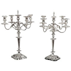 Antique Pair of Five-Light Candelabra by Mappin & Webb, 19th Century