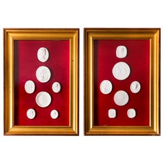 Antique Pair Framed Grand Tour Giovanni Liberotti Intaglios 19th Century