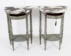 Antique Pair French Console Hall Tables by Bettenfeld Paris 19th C