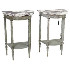 Antique Pair French Console Hall Tables by Bettenfeld Paris 19th C