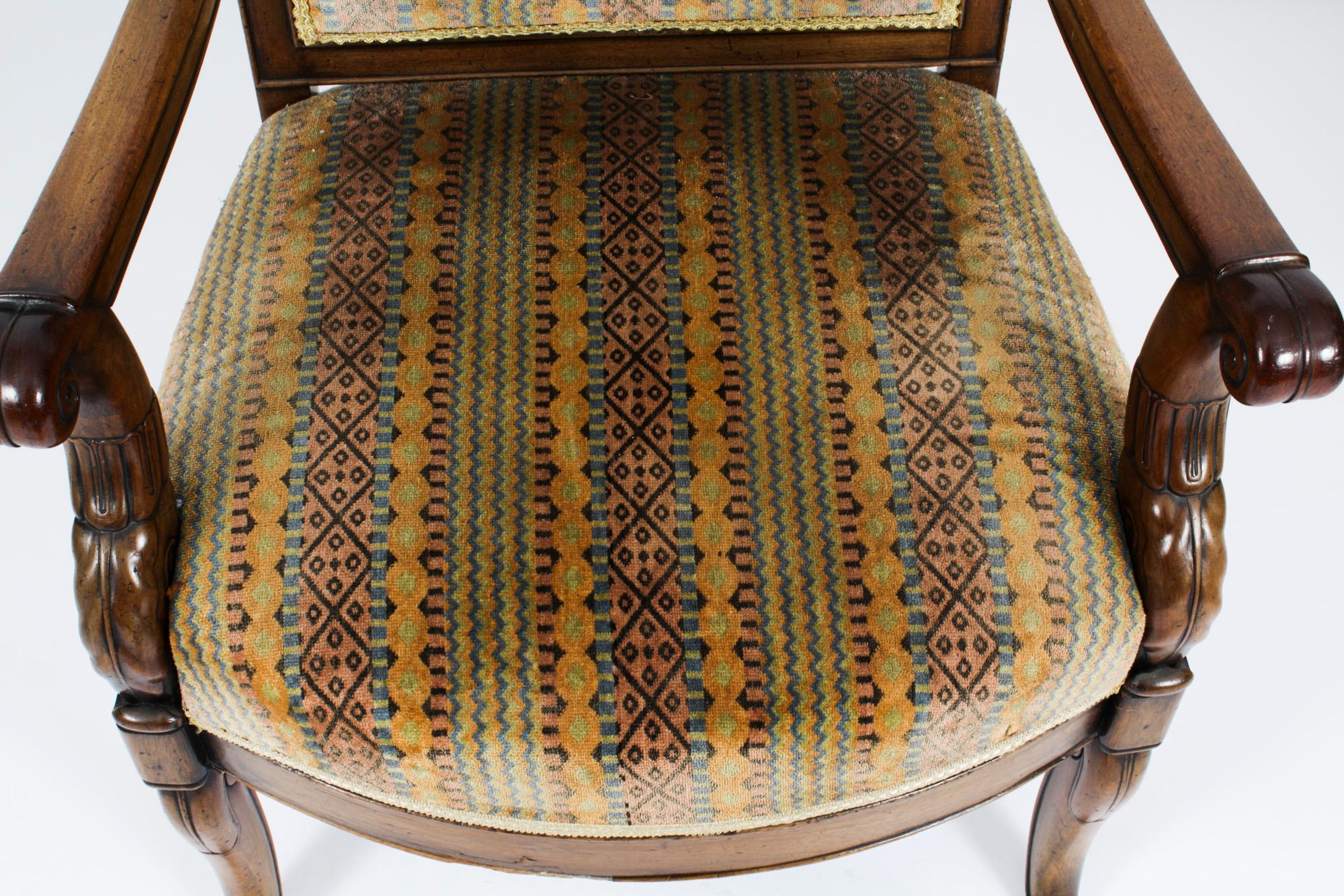 Antikes Paar französischer Empire-Sessel, Fauteuils-Stühle, 19. Jahrhundert (Spätes 19. Jahrhundert) im Angebot