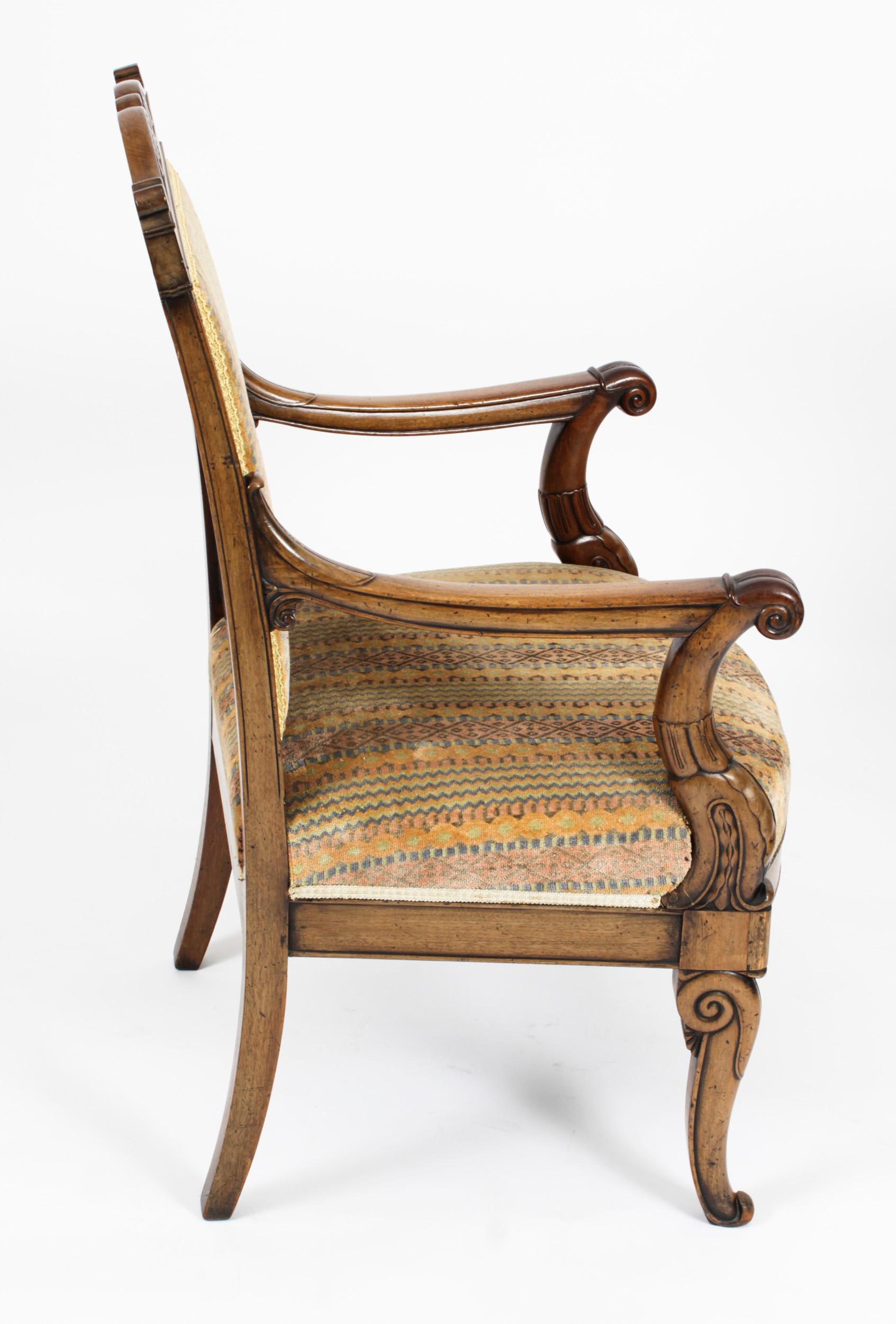 Fin du XIXe siècle Ancienne paire de fauteuils-fauteuils Empire français, 19ème siècle en vente