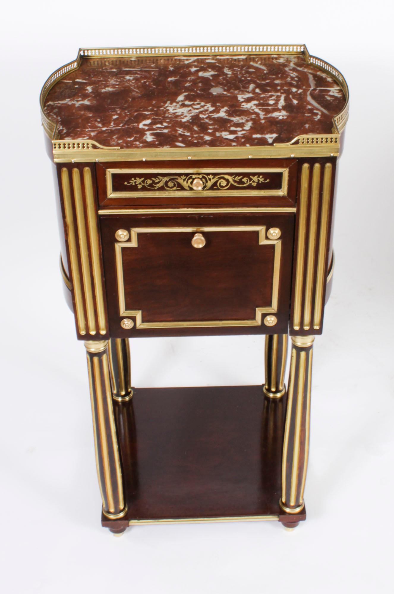 Antique Pair French Empire Mahogany Bedside Cabinets 19th Century For Sale 6