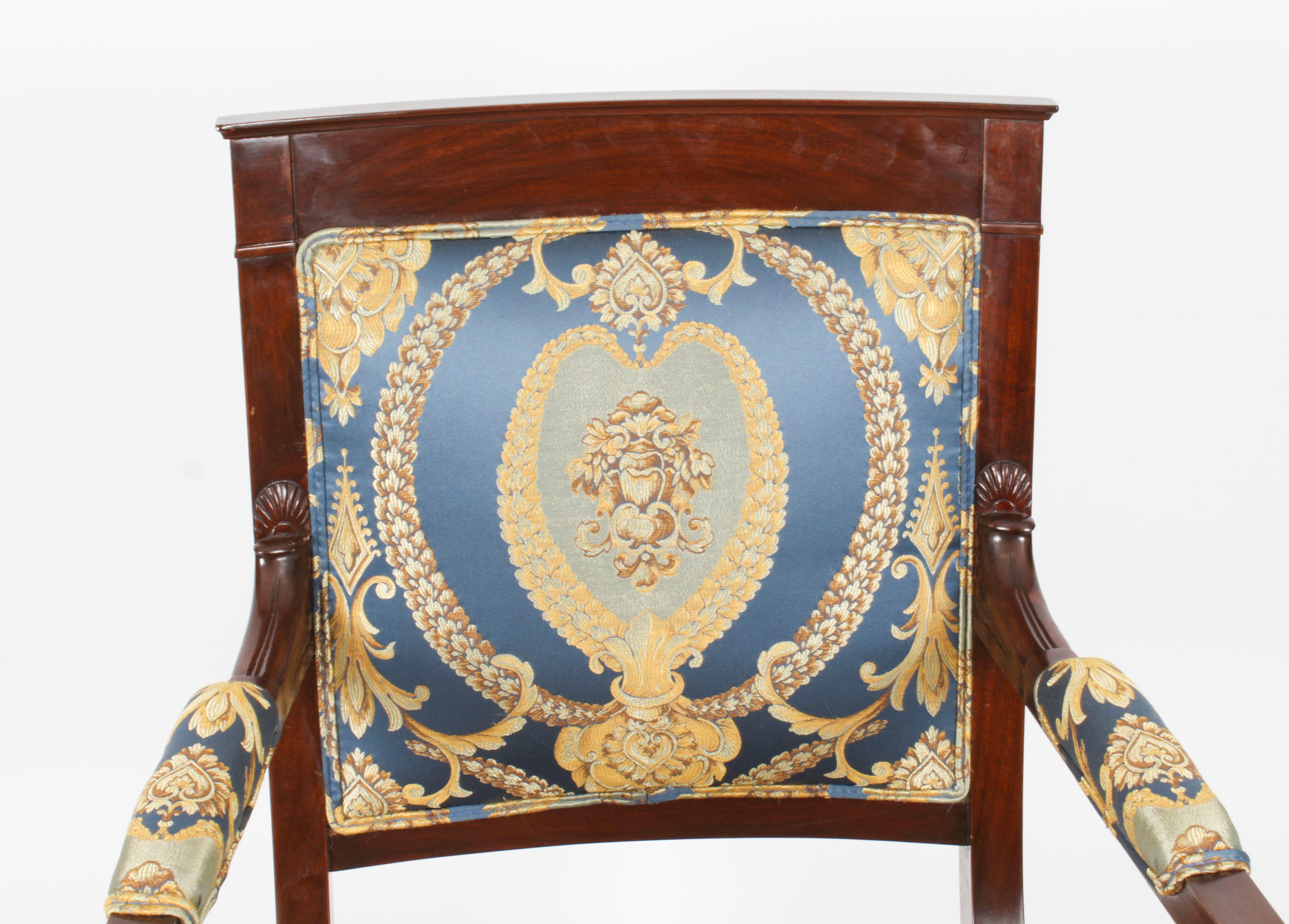 Antique Pair French Empire Revival Ormolu Mounted Armchairs 1870s 19th Century In Good Condition For Sale In London, GB