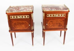 Antique Pair French Empire Style Bedside Cabinets 19th Century