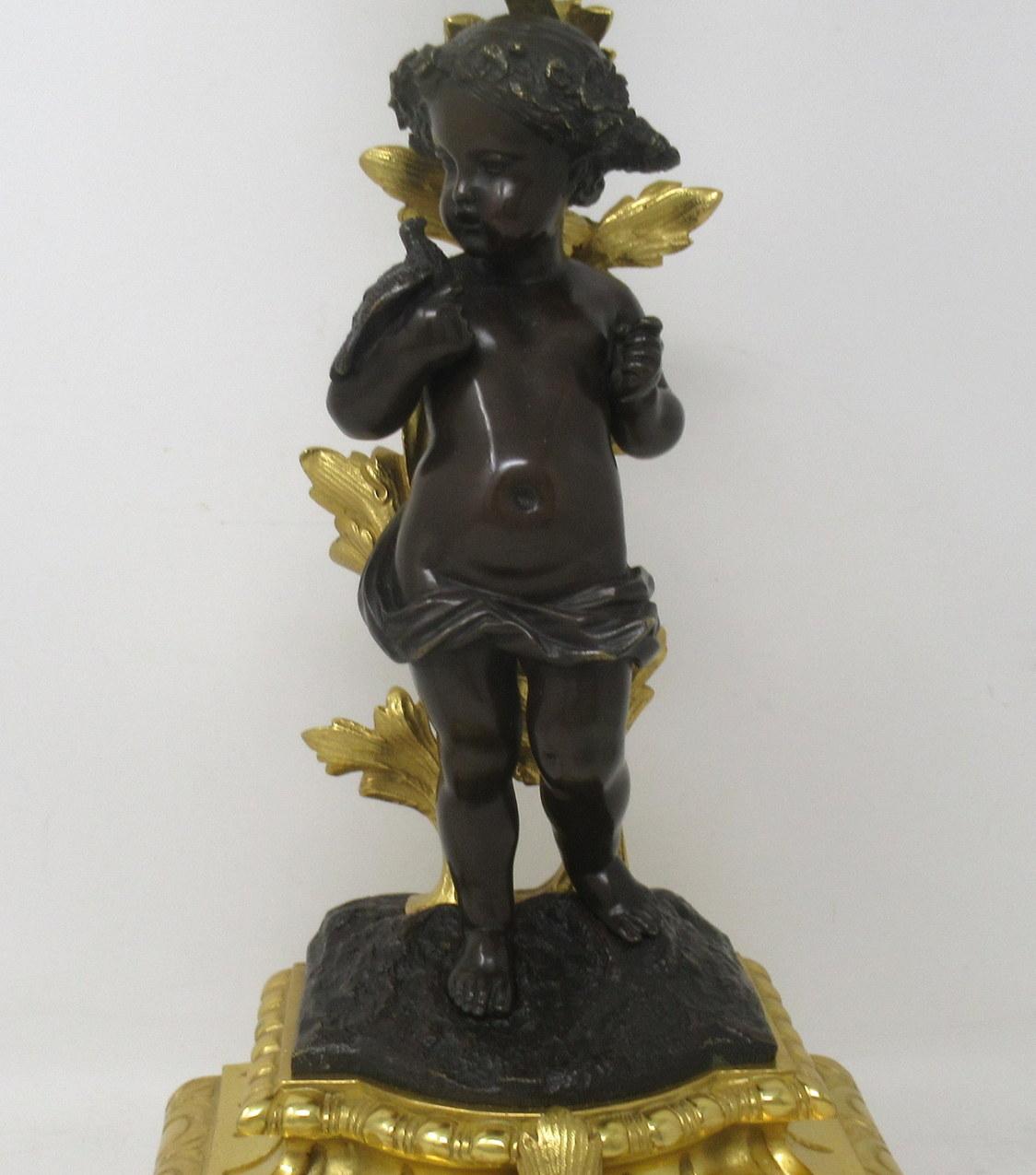 Antique Pair French Gilt Bronze Dore Ormolu Clodion Grand Tour Table Lamps 19 Ct 2