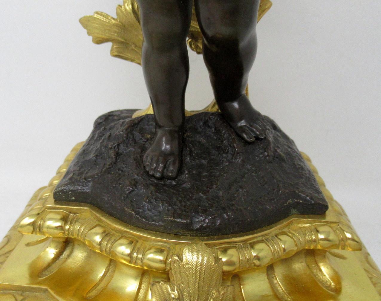 Antique Pair French Gilt Bronze Dore Ormolu Clodion Grand Tour Table Lamps 19 Ct 4