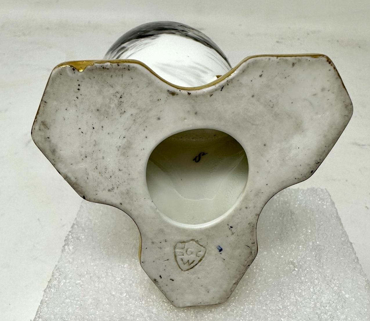 Bronze Antique Pair French Gilt Porcelain Vases or Urns En Grisaille Lover Scenes 19ct  For Sale