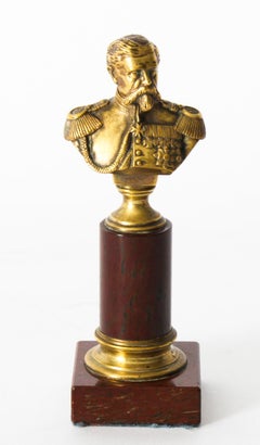 Antique Pair French Grand Tour Bronze Military Pedestal Busts 19th C