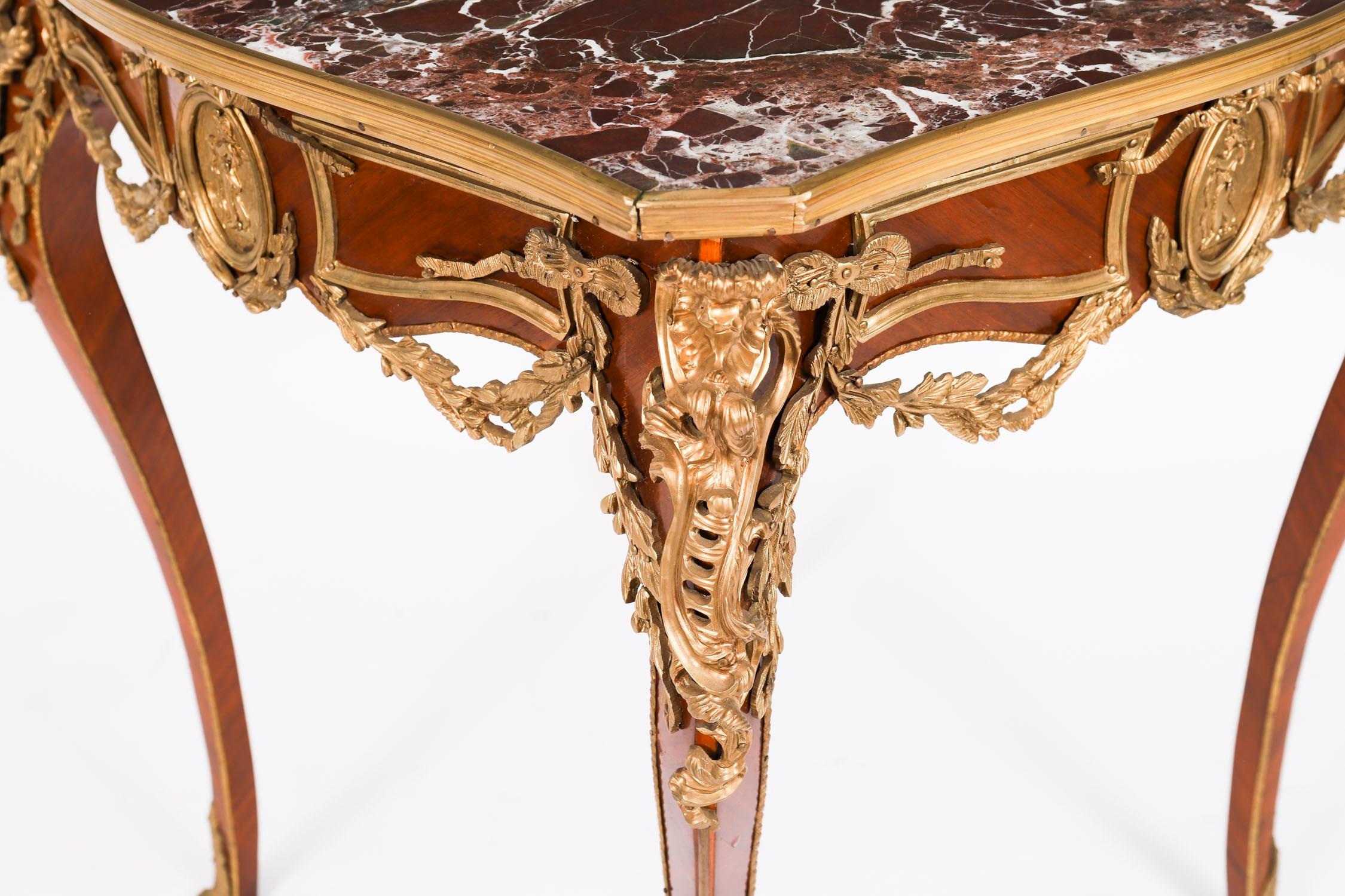 Antique Pair French Louis Revival Marble & Ormolu Occasional Tables 20th Century For Sale 7