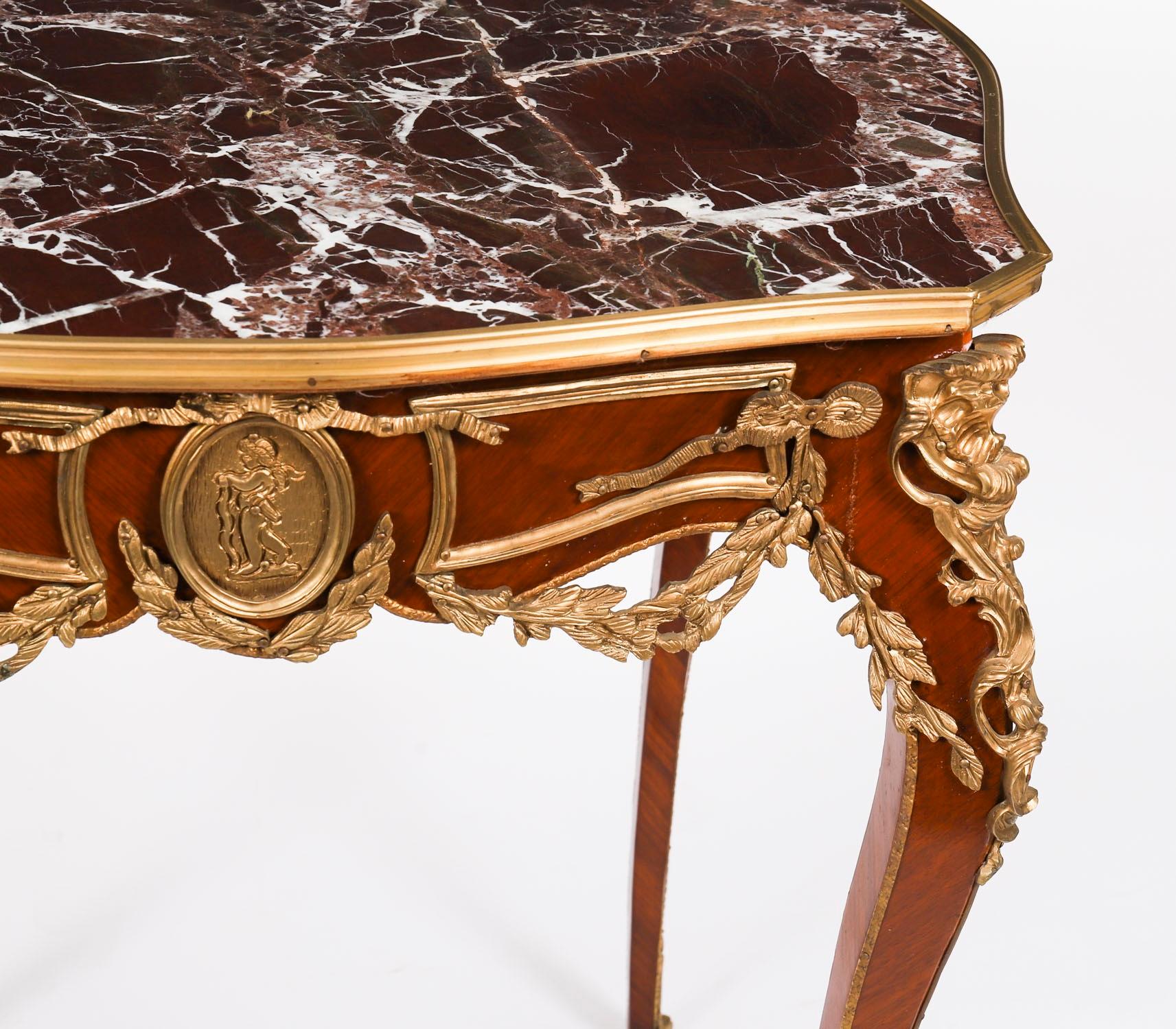 Antique Pair French Louis Revival Marble & Ormolu Occasional Tables 20th Century For Sale 10
