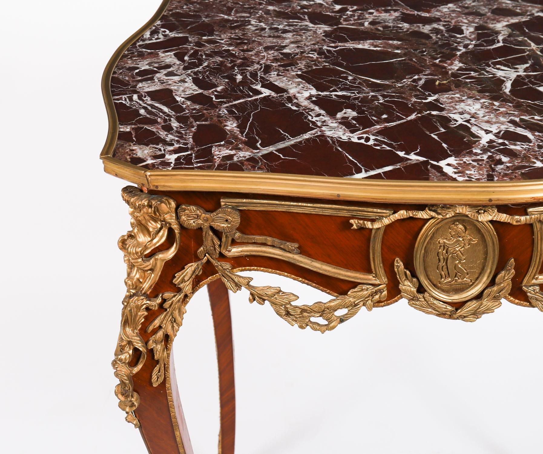Antique Pair French Louis Revival Marble & Ormolu Occasional Tables 20th Century For Sale 11