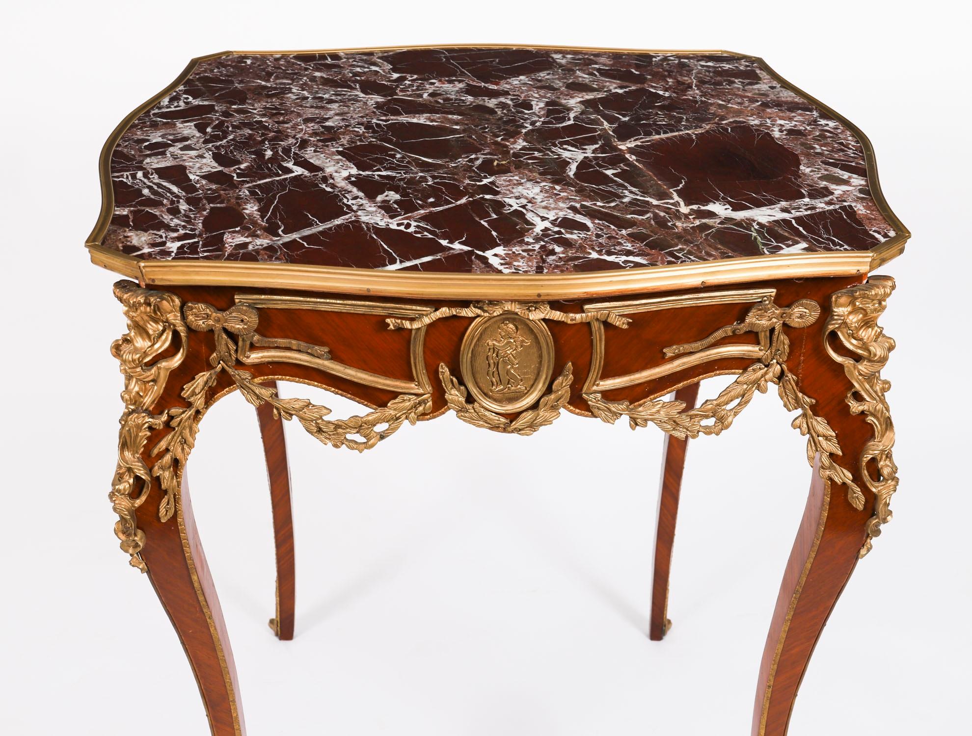 Antique Pair French Louis Revival Marble & Ormolu Occasional Tables 20th Century For Sale 12