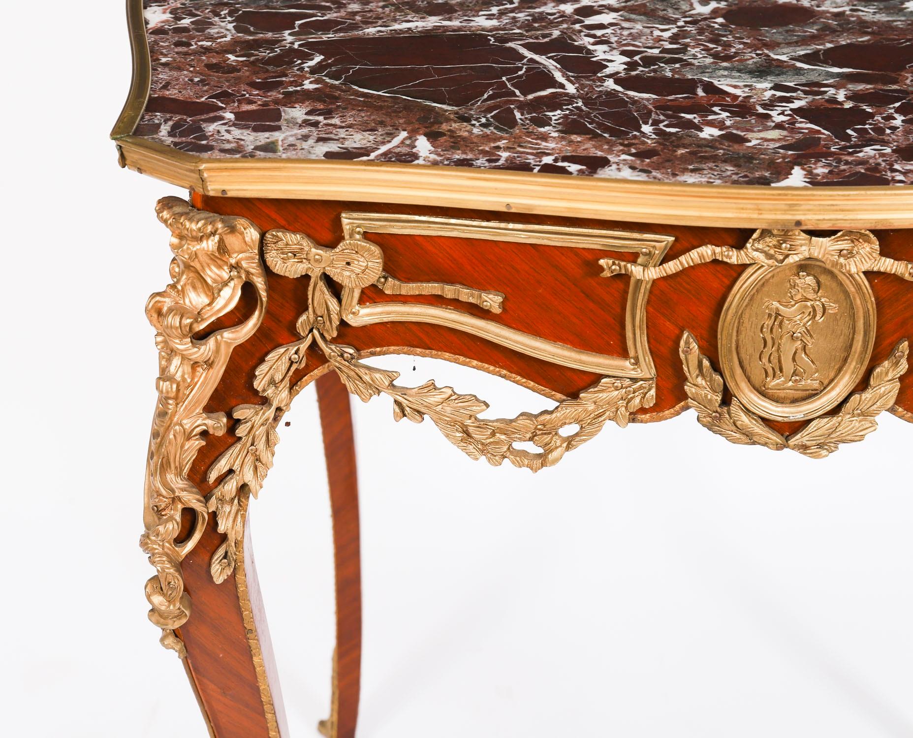 Antique Pair French Louis Revival Marble & Ormolu Occasional Tables 20th Century For Sale 14