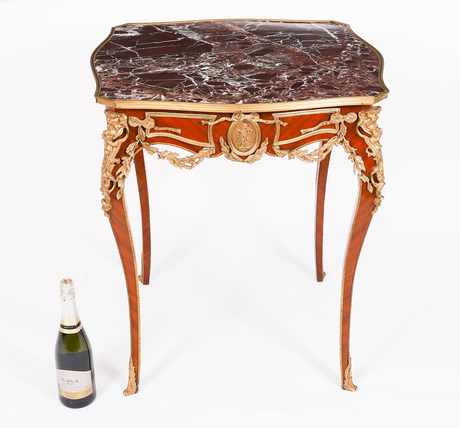 Antique Pair French Louis Revival Marble & Ormolu Occasional Tables 20th Century For Sale 16