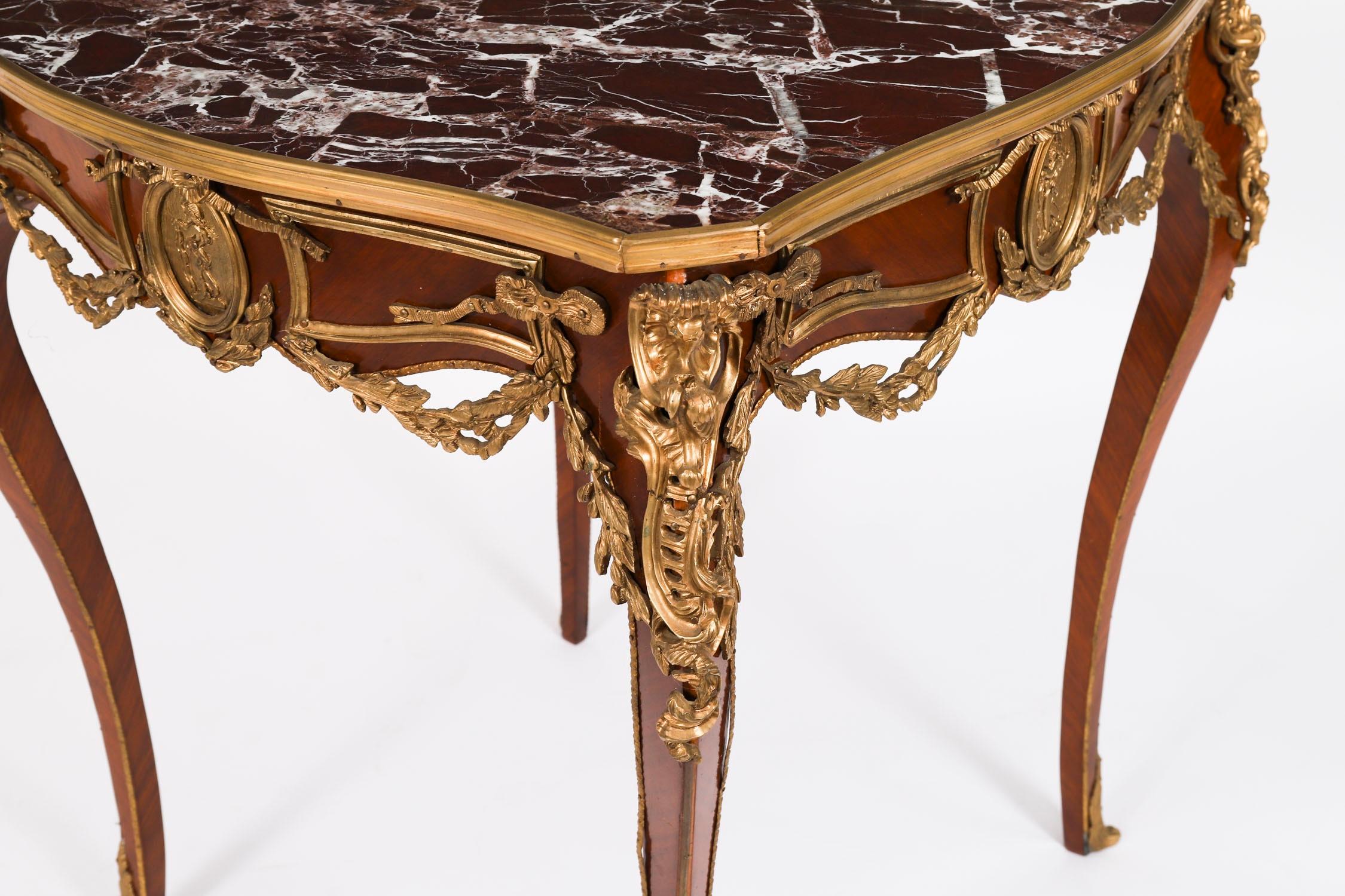 Antique Pair French Louis Revival Marble & Ormolu Occasional Tables 20th Century For Sale 1