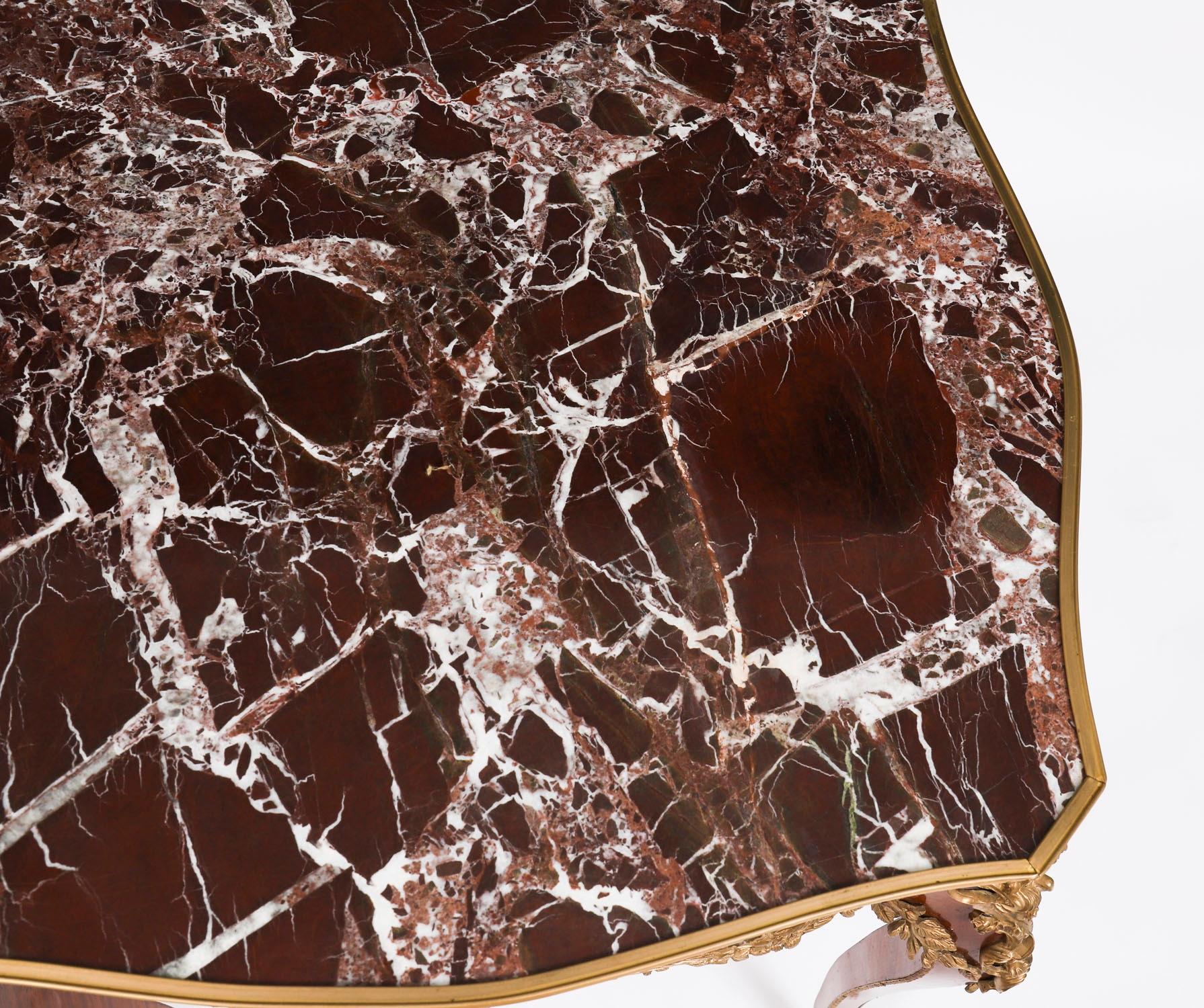 Antique Pair French Louis Revival Marble & Ormolu Occasional Tables 20th Century For Sale 2