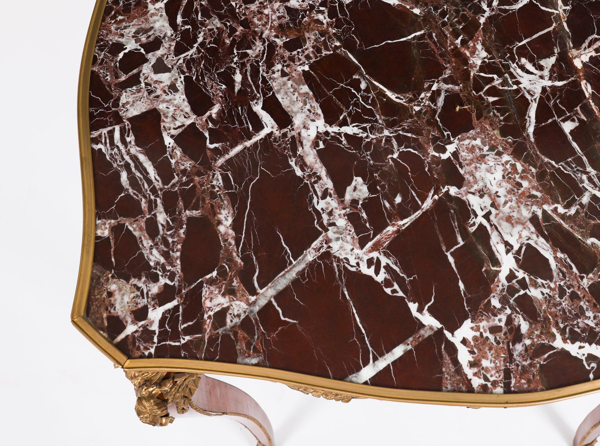 Antique Pair French Louis Revival Marble & Ormolu Occasional Tables 20th Century For Sale 3