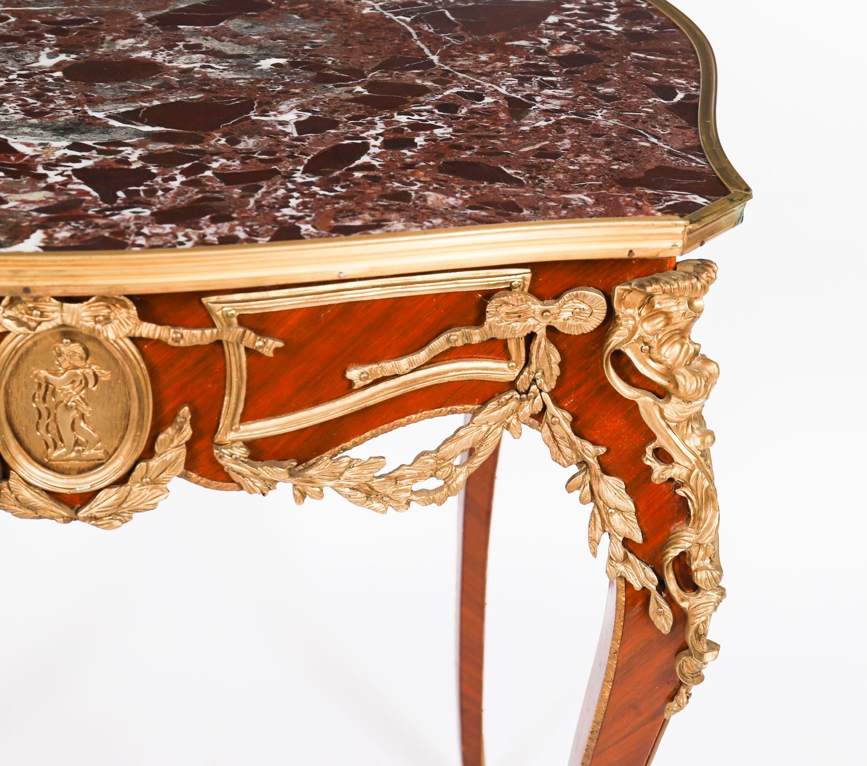 Antique Pair French Louis Revival Marble & Ormolu Occasional Tables 20th Century For Sale 6
