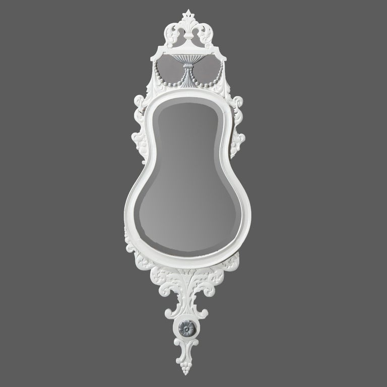 Antique Pair French Neoclassical Violin Form Carved and Painted Wall