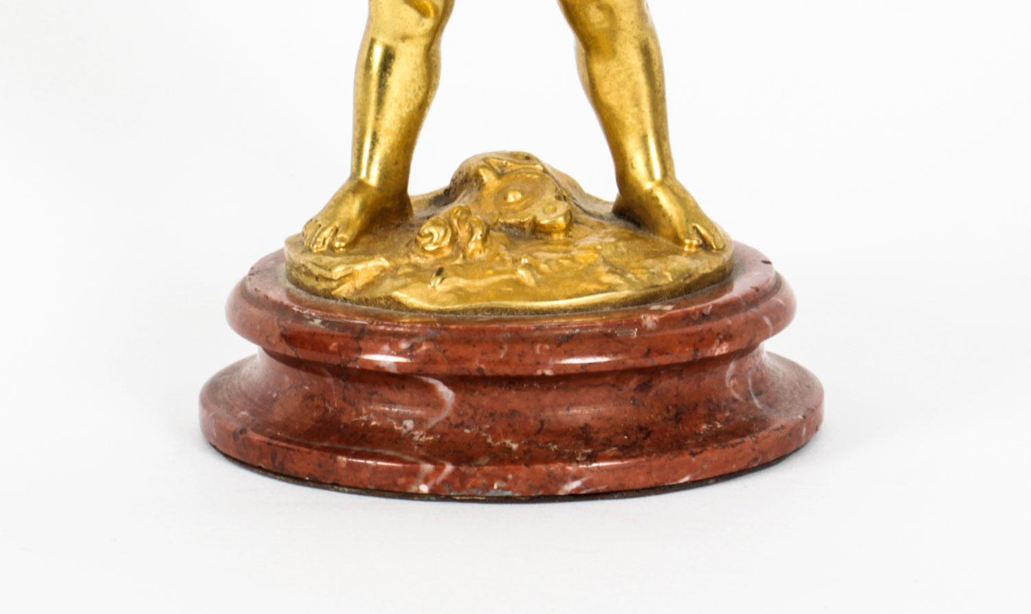 Antique Pair French Ormolu Bronze Cherubs by Louis Kley, 19th C 8