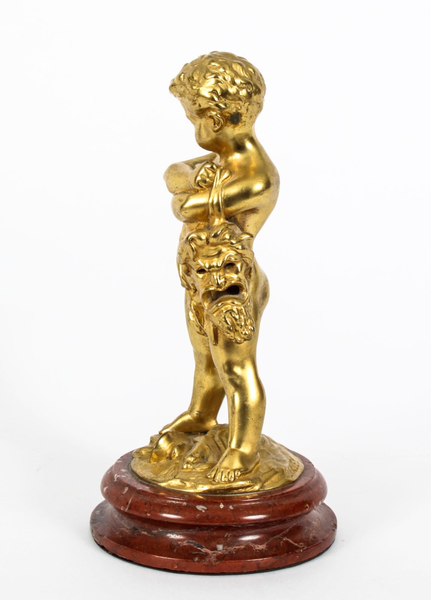Antique Pair French Ormolu Bronze Cherubs by Louis Kley, 19th C In Good Condition In London, GB