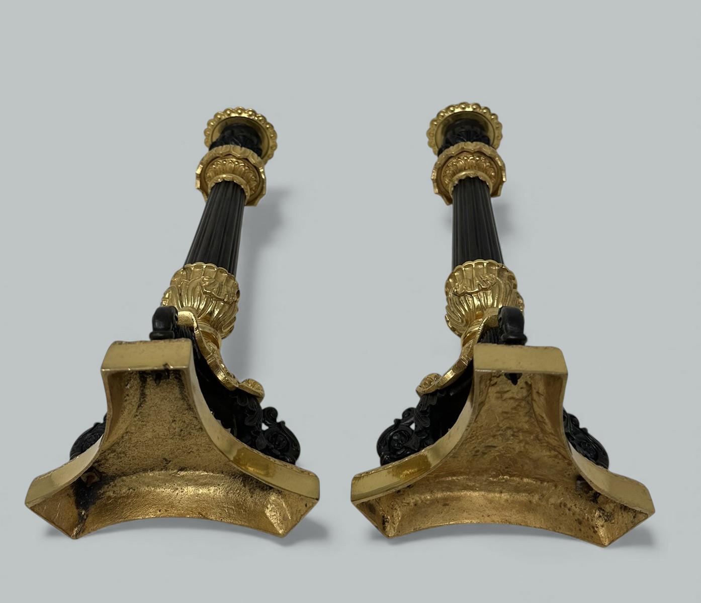 Coppia di candelabri francesi Ormolu Bronzo Dore Vittoriano del 19° secolo in vendita 5