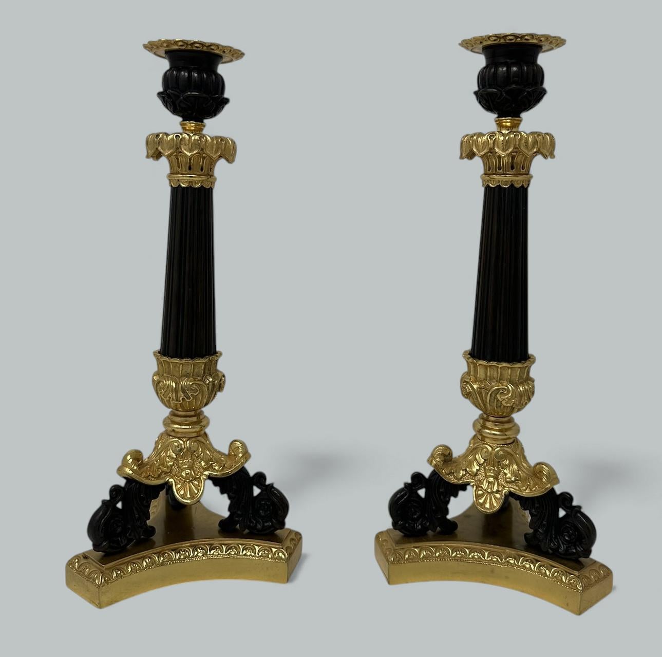 Francese Coppia di candelabri francesi Ormolu Bronzo Dore Vittoriano del 19° secolo in vendita