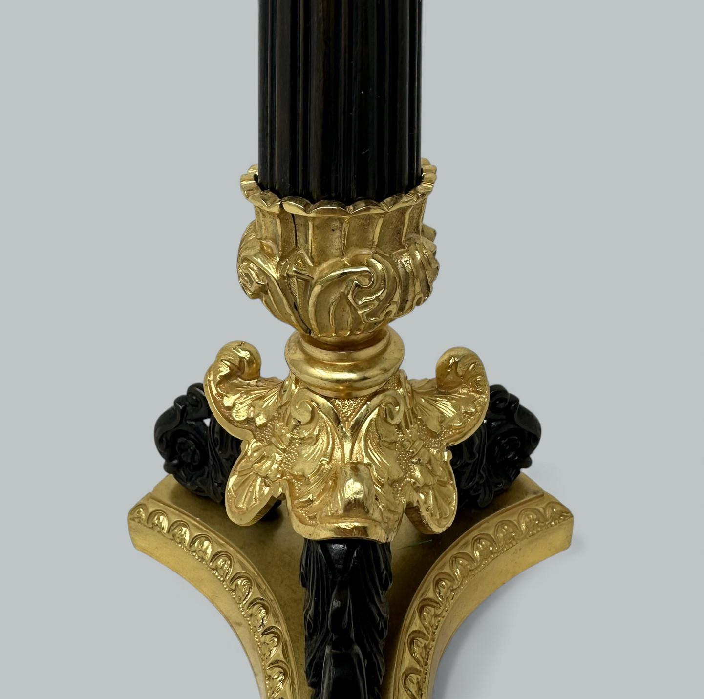 Coppia di candelabri francesi Ormolu Bronzo Dore Vittoriano del 19° secolo in vendita 1