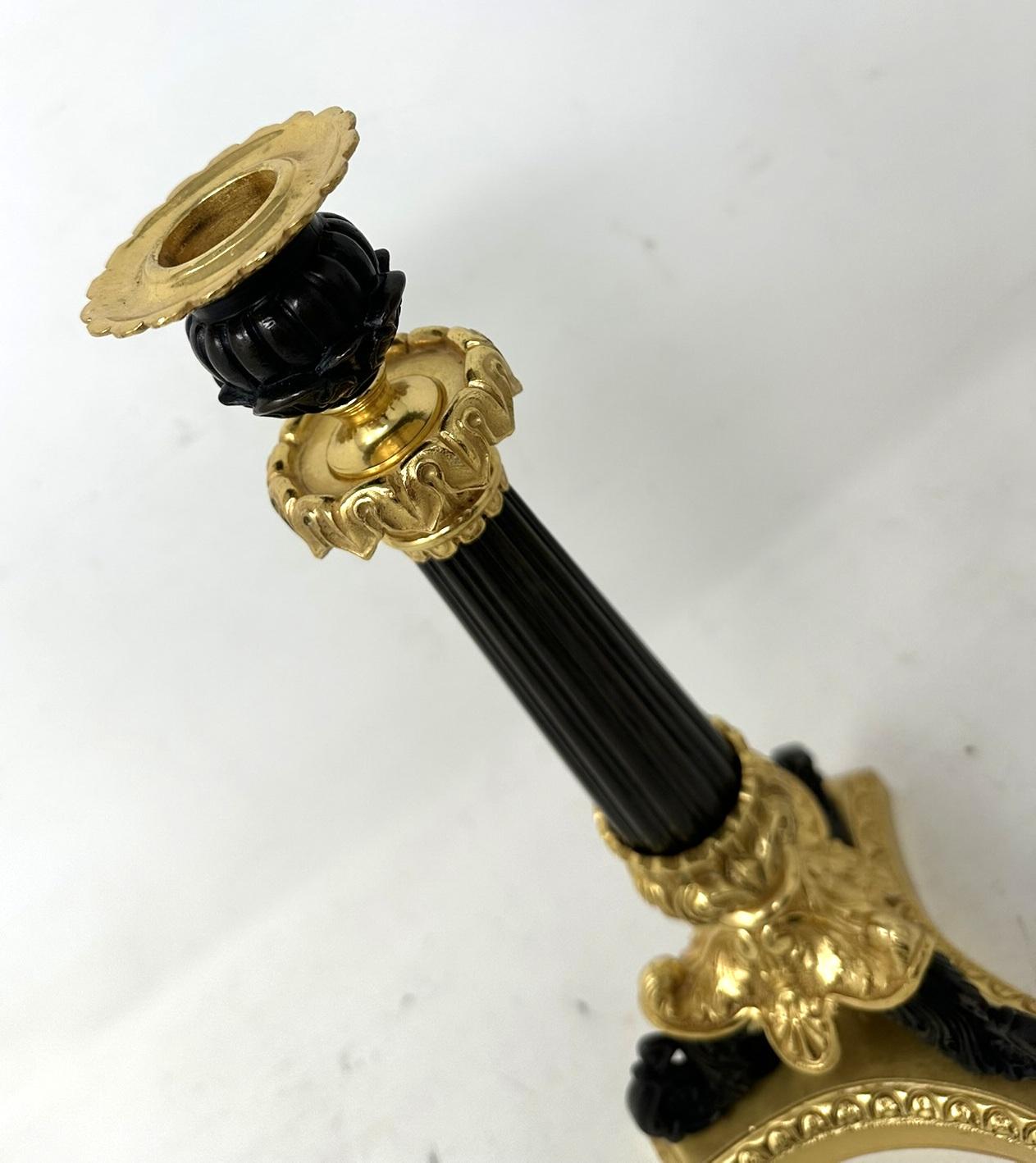 Coppia di candelabri francesi Ormolu Bronzo Dore Vittoriano del 19° secolo in vendita 2