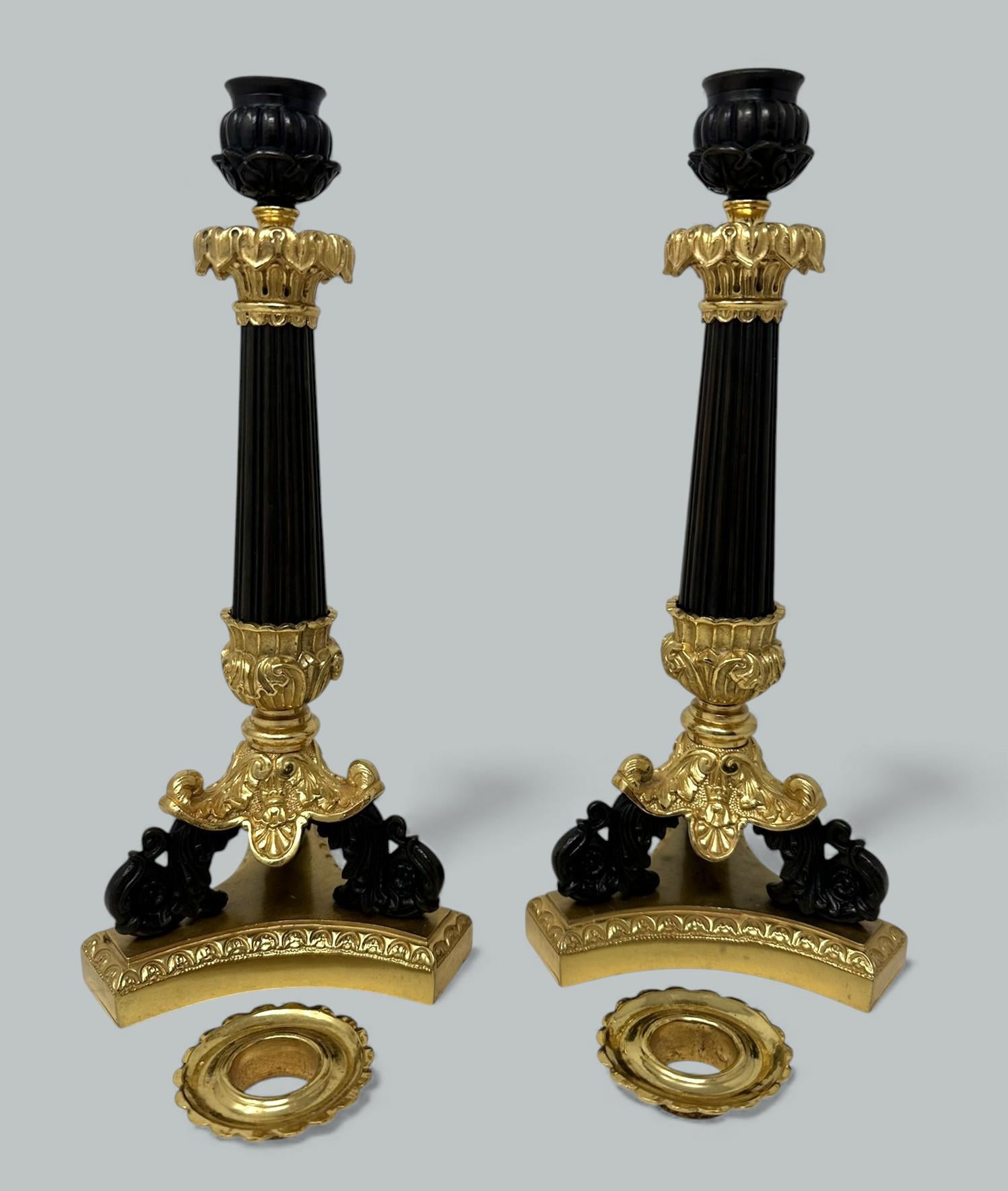 Coppia di candelabri francesi Ormolu Bronzo Dore Vittoriano del 19° secolo in vendita 3