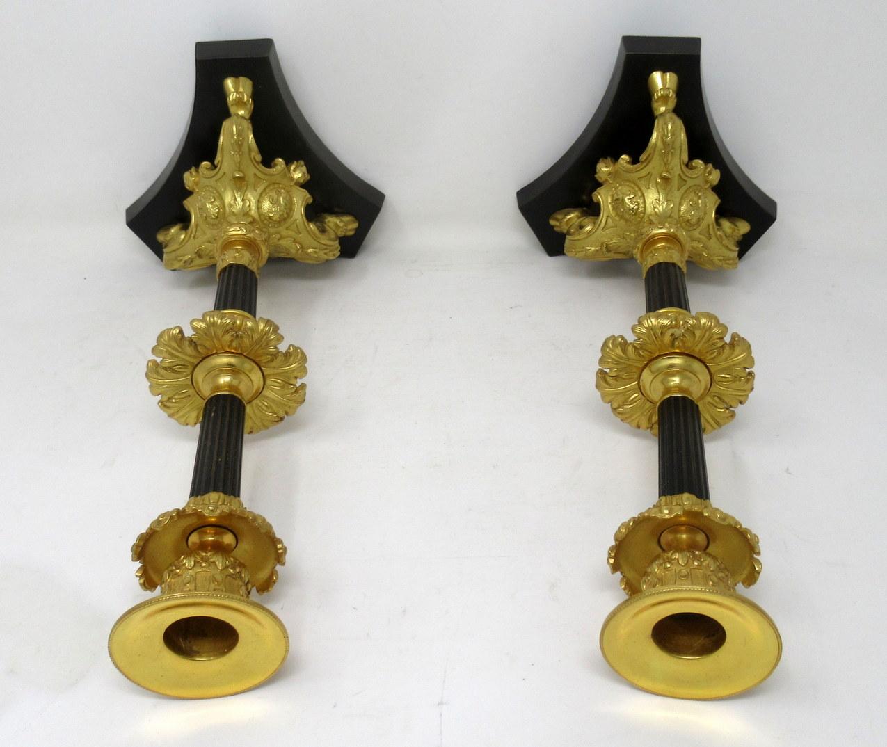 Antique Pair of French Ormolu Gilt Bronze Dore Twin Arm Candelabra Candlesticks 2